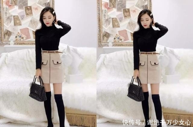 半身裙|长筒靴搭配半身裙,小个子女生这样穿显高又显瘦!