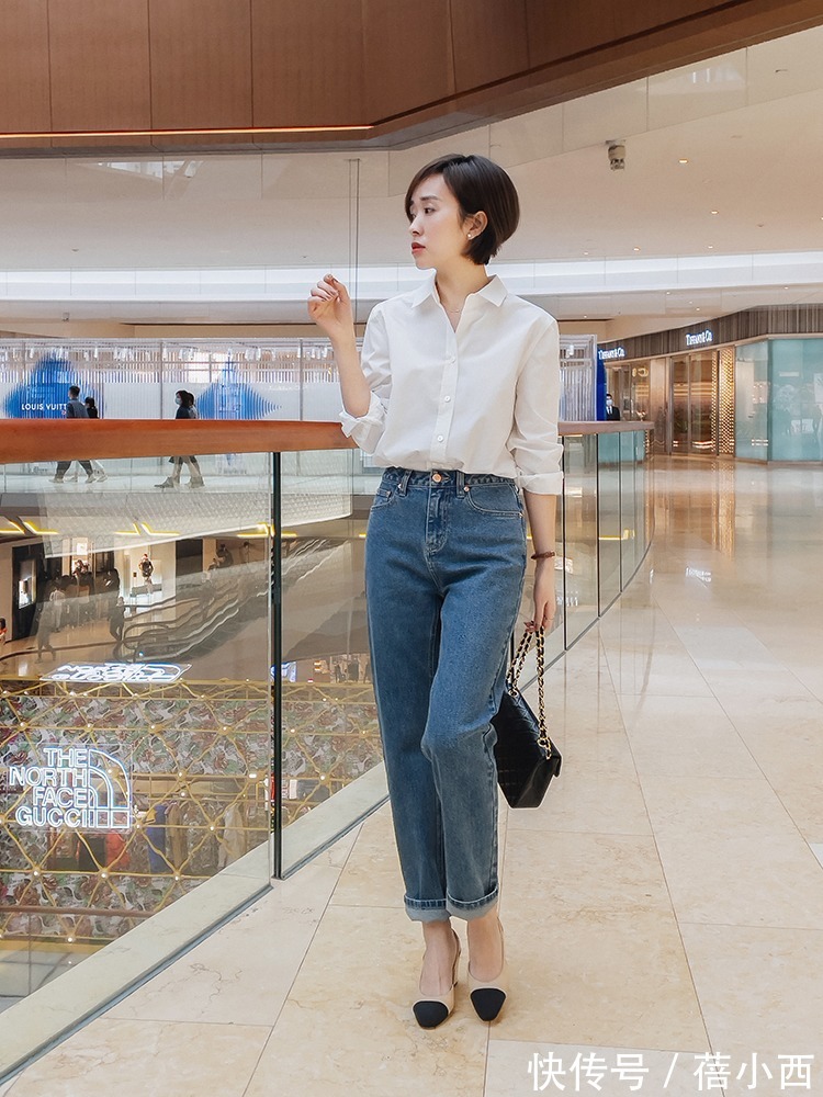 小个子|收起半身裙!今秋有品位的女人都在穿“衬衫+裤子”,洋气又高级