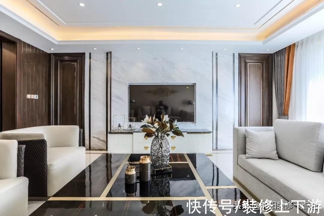 理石|227平现代轻奢装修实景图