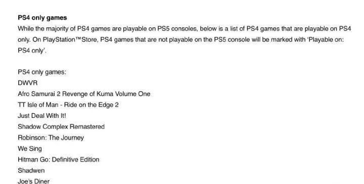 兼容|Sony 终于揭晓 PS5 不兼容不支持的 PS4 游戏名单