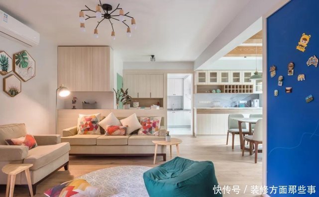 业主|126㎡充满活力的北欧风设计,薄荷绿色的正门与众不同