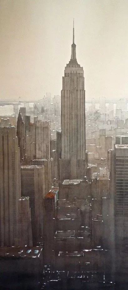 美术学院#Charles Villeneuve 的超美的城市风情水彩！