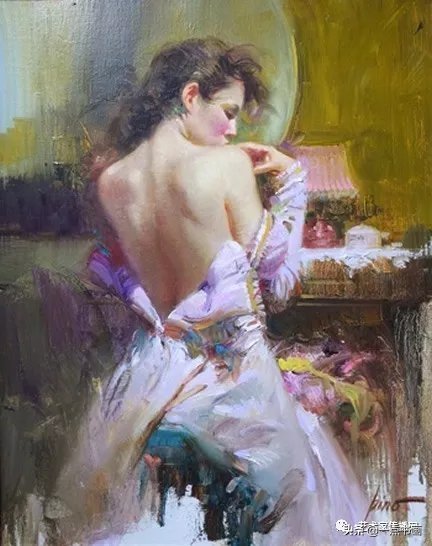 油画!皮诺德埃尼的油画人物,色彩斑斓,动静结合,光彩照人