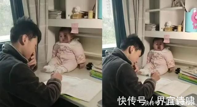 情谊|“超黏人妹妹”走红,藏到桌角也要看哥哥写作业,乖巧似吉祥物