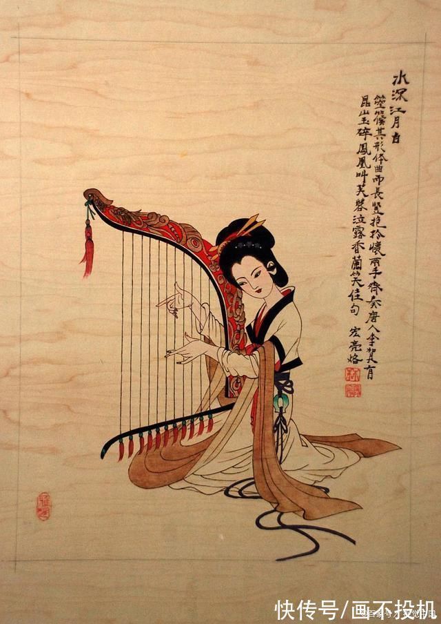 上色$传统烙画的两种上色,淡彩着色法和重彩着色法,你更喜欢哪一种