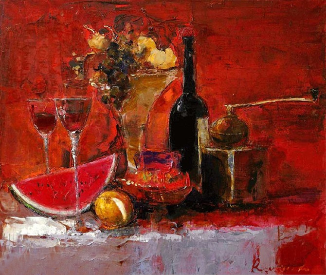 谢尔盖$乌克兰画家谢尔盖 瑞斯里什柯的油画,别有风味!