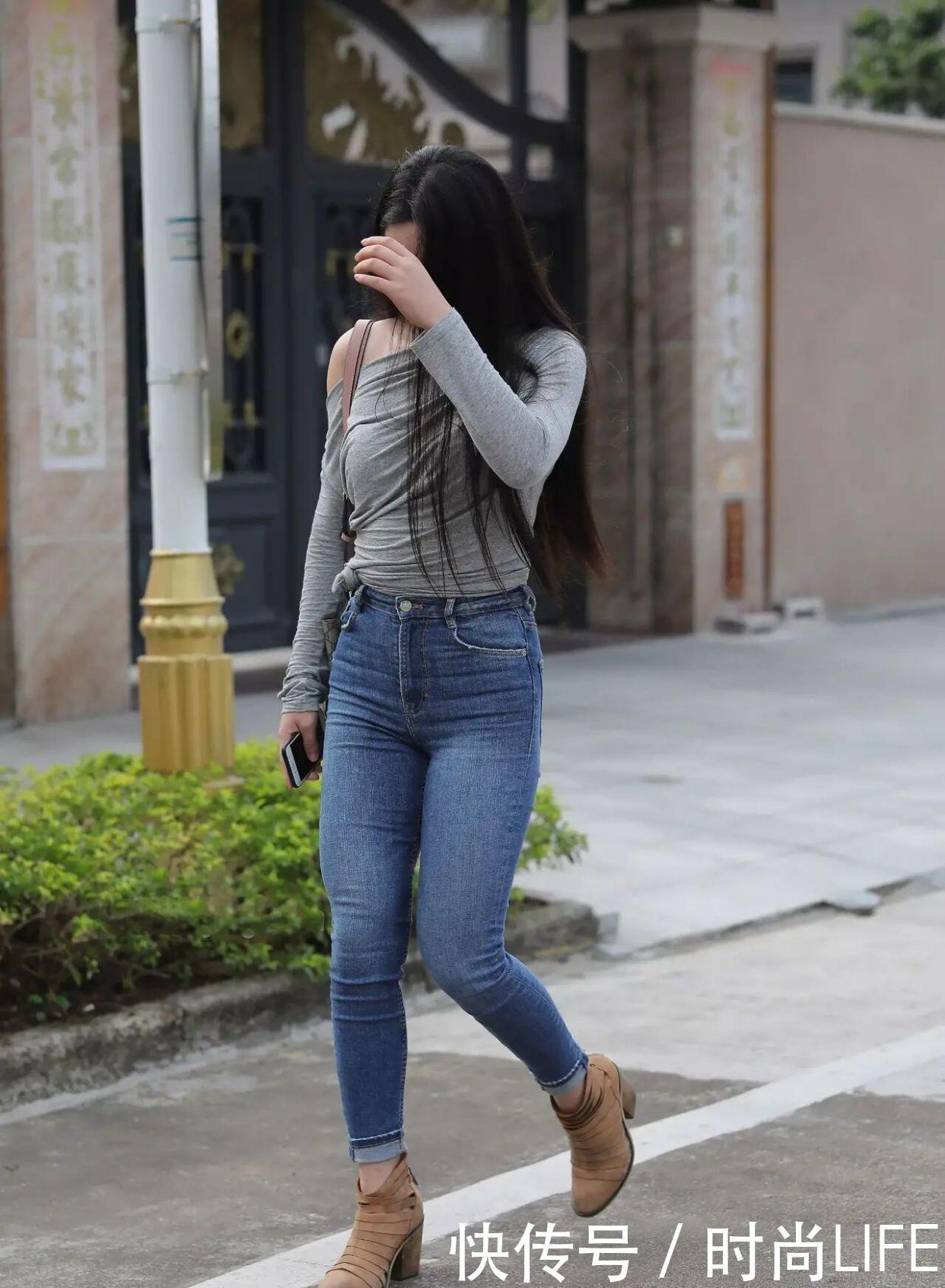 显瘦|“大胯”是假象,可能是因为胖的原因,导致腰粗引起的缘故,试高腰牛仔裤,时髦显瘦