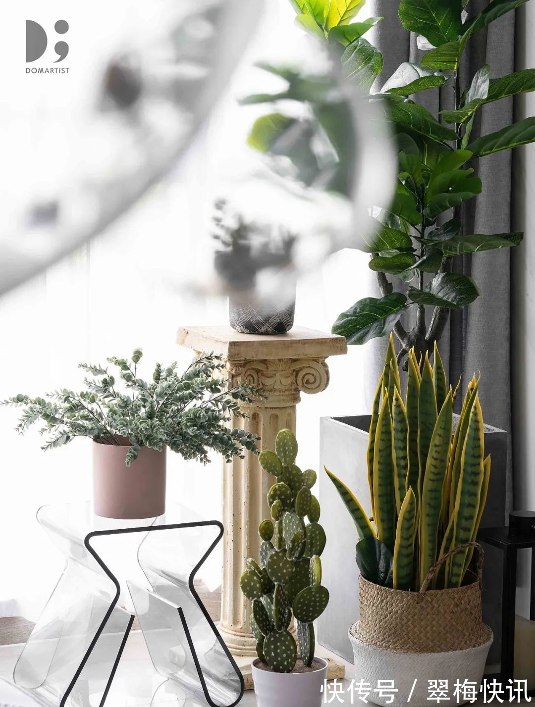 空间|116㎡现代简约,简洁优雅的空间,加入深色与绿植,稳重舒适