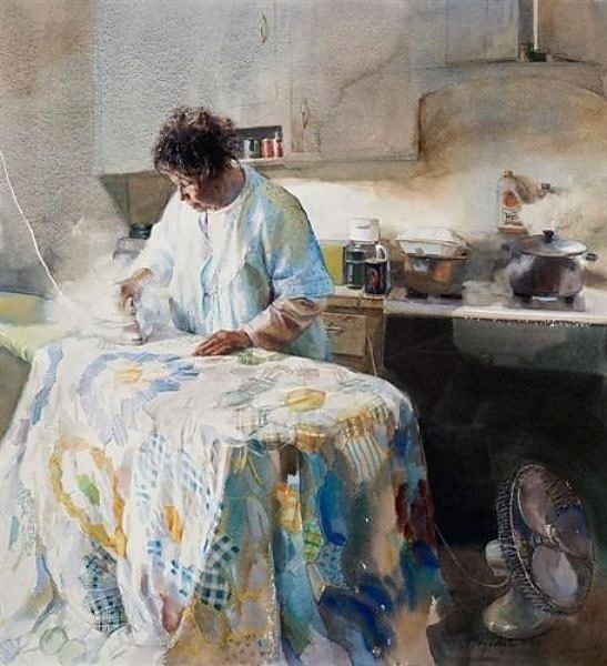 画标$美国水彩人物画家玛丽怀特:一张A4大小的水彩画标上万美元