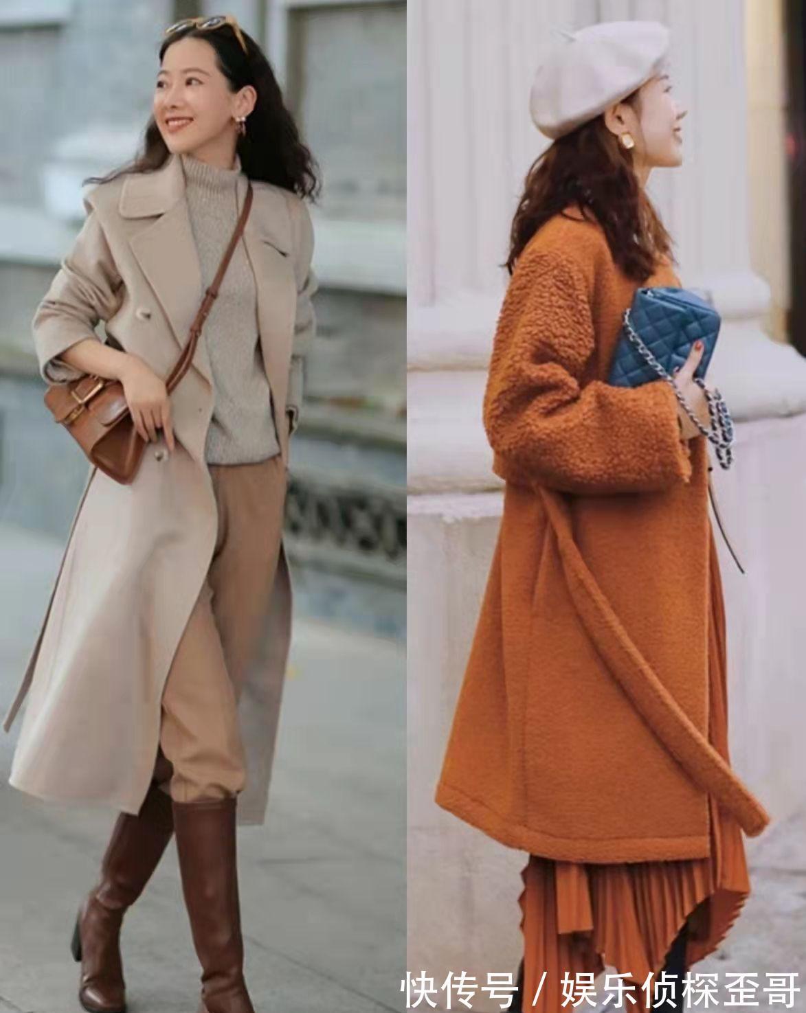 冬季 60岁女人穿大衣少穿黑色,入冬后这4种“神仙色”更衬肤色,真美