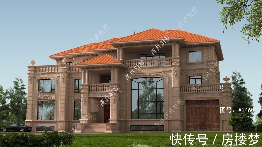 诗意|三层欧式别墅,颜色温馨,在农村建绝对是美丽的风景线。