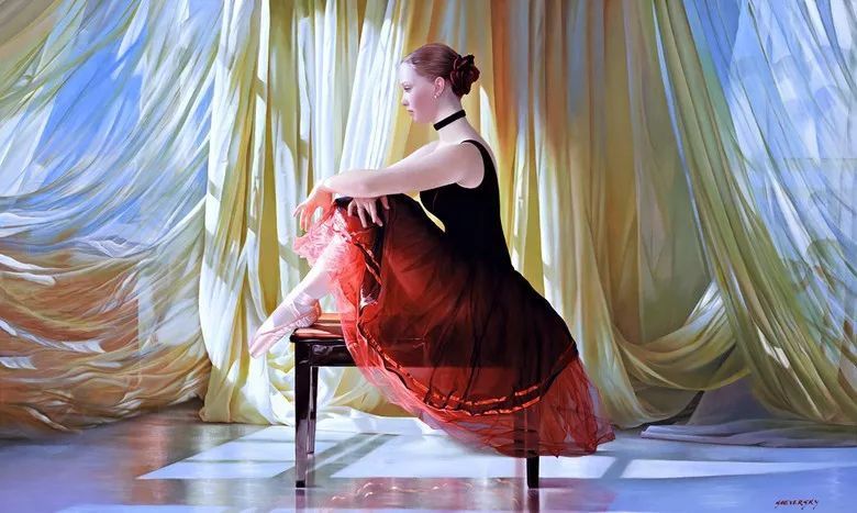 神韵&神韵优雅芭蕾舞者 油画 太奢美了!