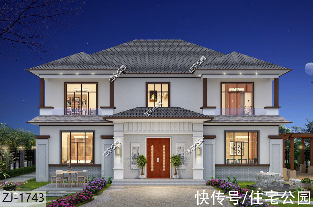 建筑|15×12米二层小别墅,造型美观布局实用,自家盖房选这套准没错