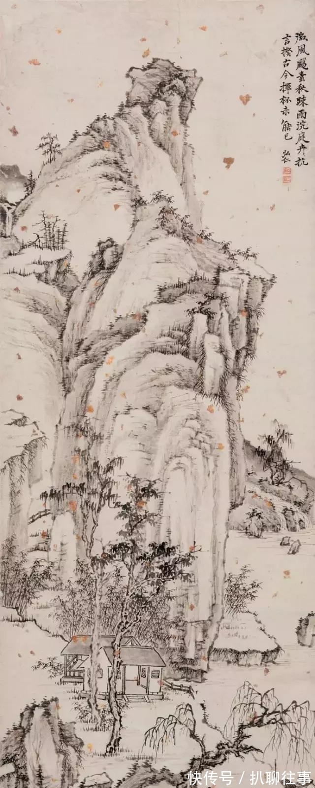 西岩松雪图@清初四大画僧笔下的意境山水,不只是养眼