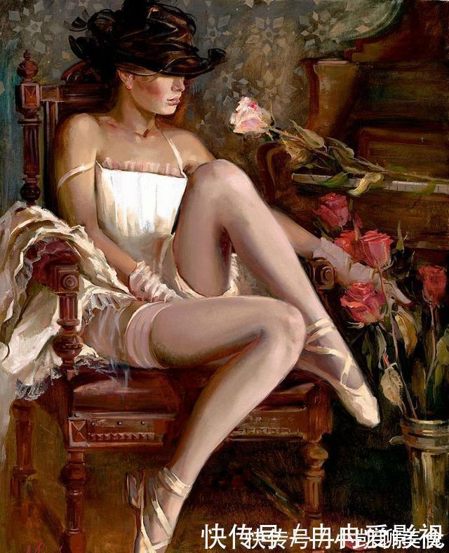 油画作品&乌克兰天才美女画家,画少女人体惊艳脱俗,网友:百看不厌