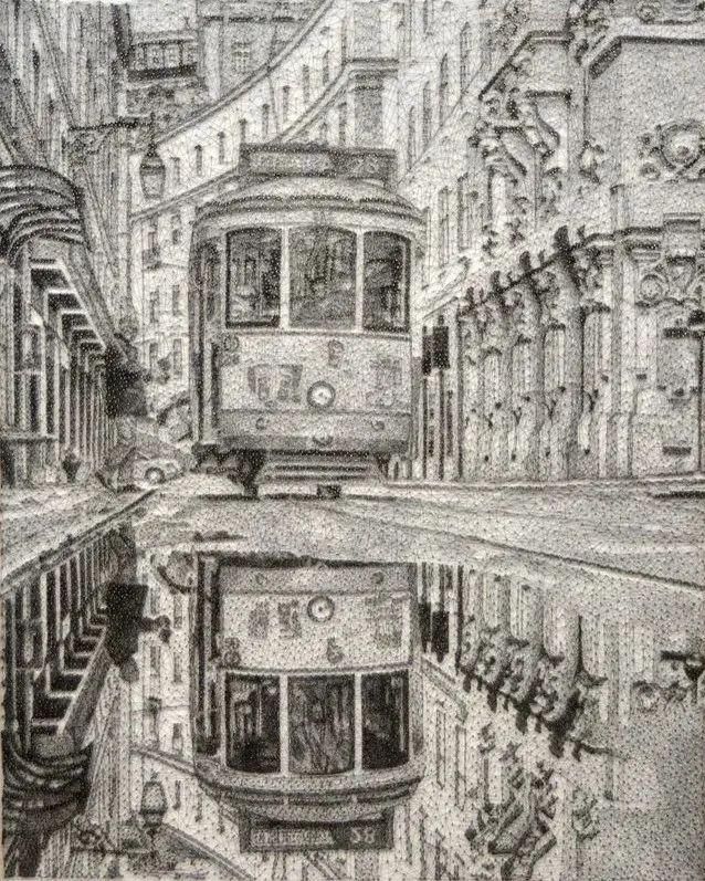 艺术家@他的素描画,乍看没什么特别之处,放大看细节服气了