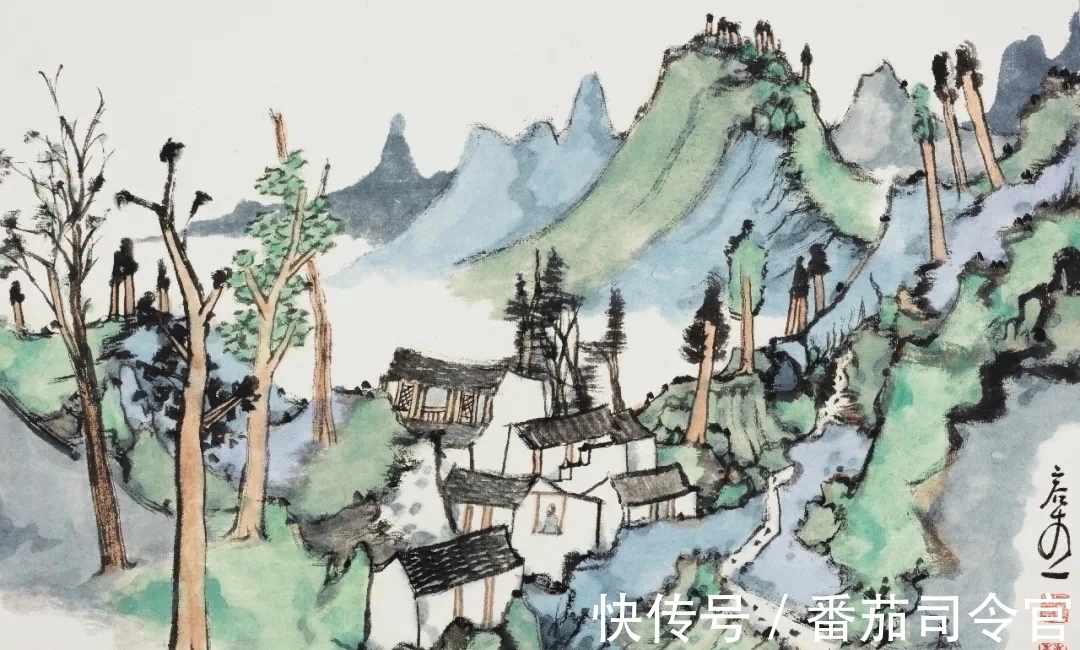 写意山水画|林容生一组写意山水画,每张都带高清局部,看清线的造型