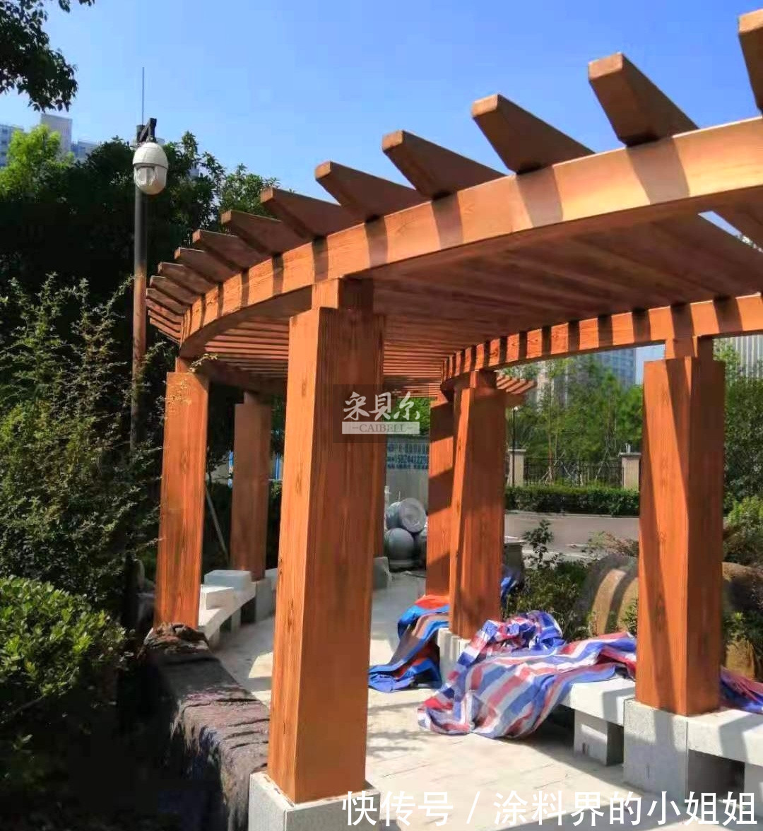 中式|中式廊架怎么做！仿木纹漆带你走进中式庭院