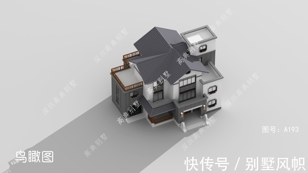 中式|这款中式三层别墅,外观经典大气,老人和年轻人都喜欢。