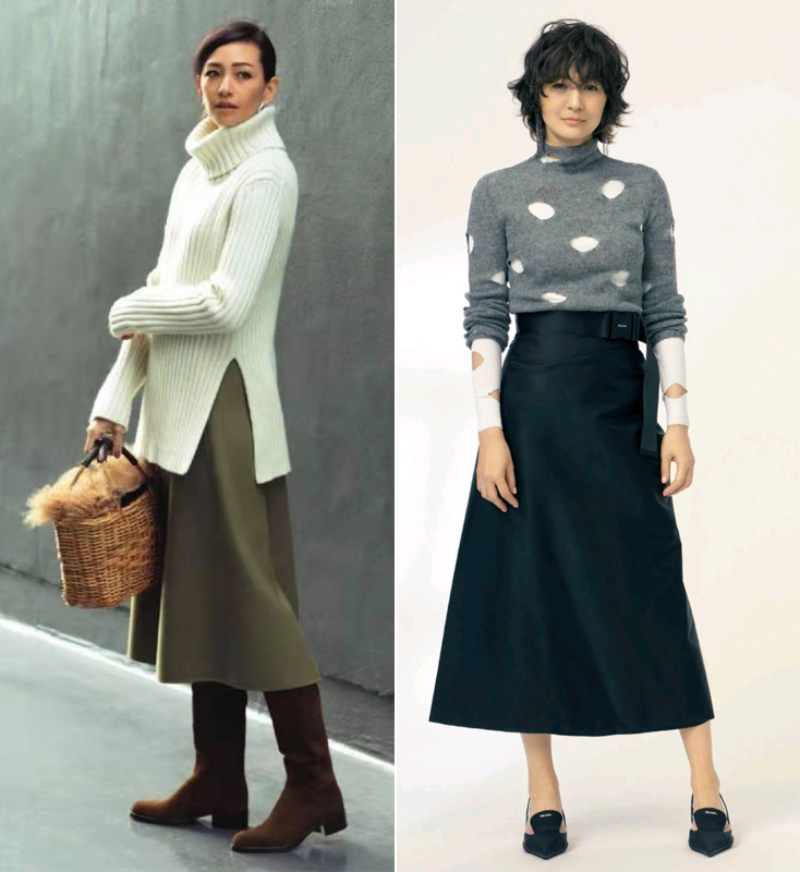 搭配|突然降温怎么穿?毛衣+不同裙子的搭配思路,适合40岁女人穿