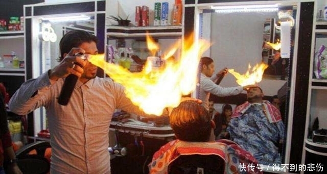 于是说:资源匮乏,印度小哥换奇招,用火理发