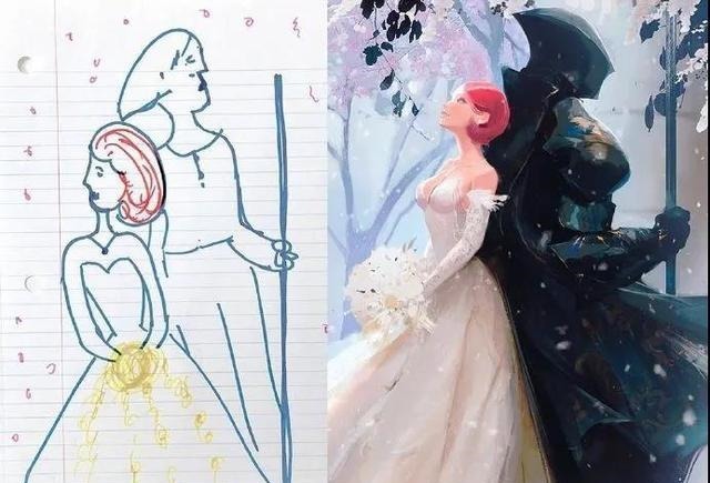 画师$儿子重新绘制妈妈的画,每一幅都是精品,这就是画渣和大神的区别!