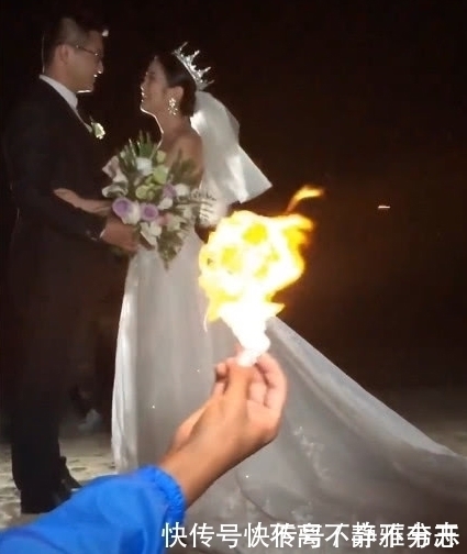 新人夜晚拍摄婚纱照，大哥点了一把火但特效，成片简直辣眼