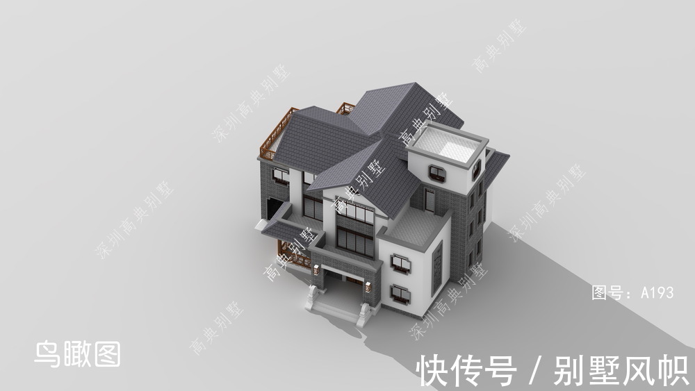 中式|这款中式三层别墅,外观经典大气,老人和年轻人都喜欢。