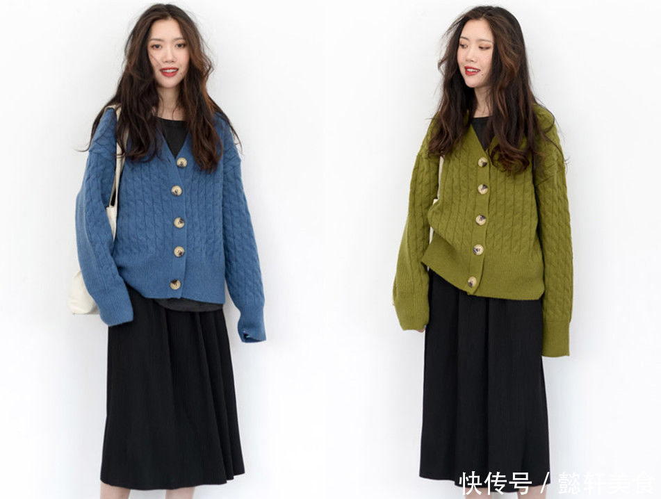 乍暖还寒的早春“奶奶衫+半身裙”太显“瘦”保暖又漂亮