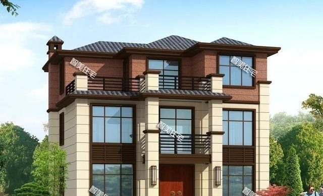 别墅|两栋面宽11米多的新中式别墅,黄+棕为主色调,满满时尚感