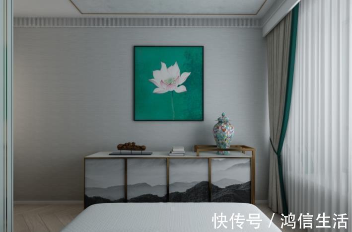 背景墙|秋风清,秋月白,传统和现代元素的完美碰撞,打造舒适的四居室