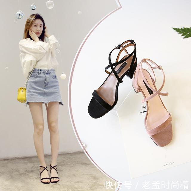 跟凉鞋女夏|尖头高跟鞋再漂亮,没有一字带凉鞋时尚清凉,女人穿上性感显腿长