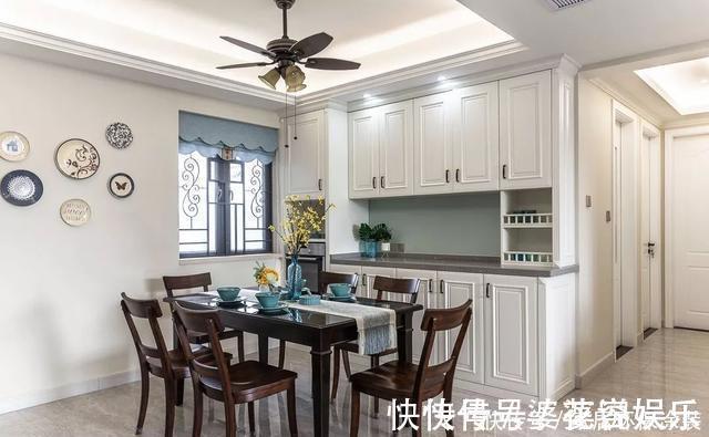 玄关|120㎡三室改四室,看起来比140㎡的还要大,经典美式风格太好看了