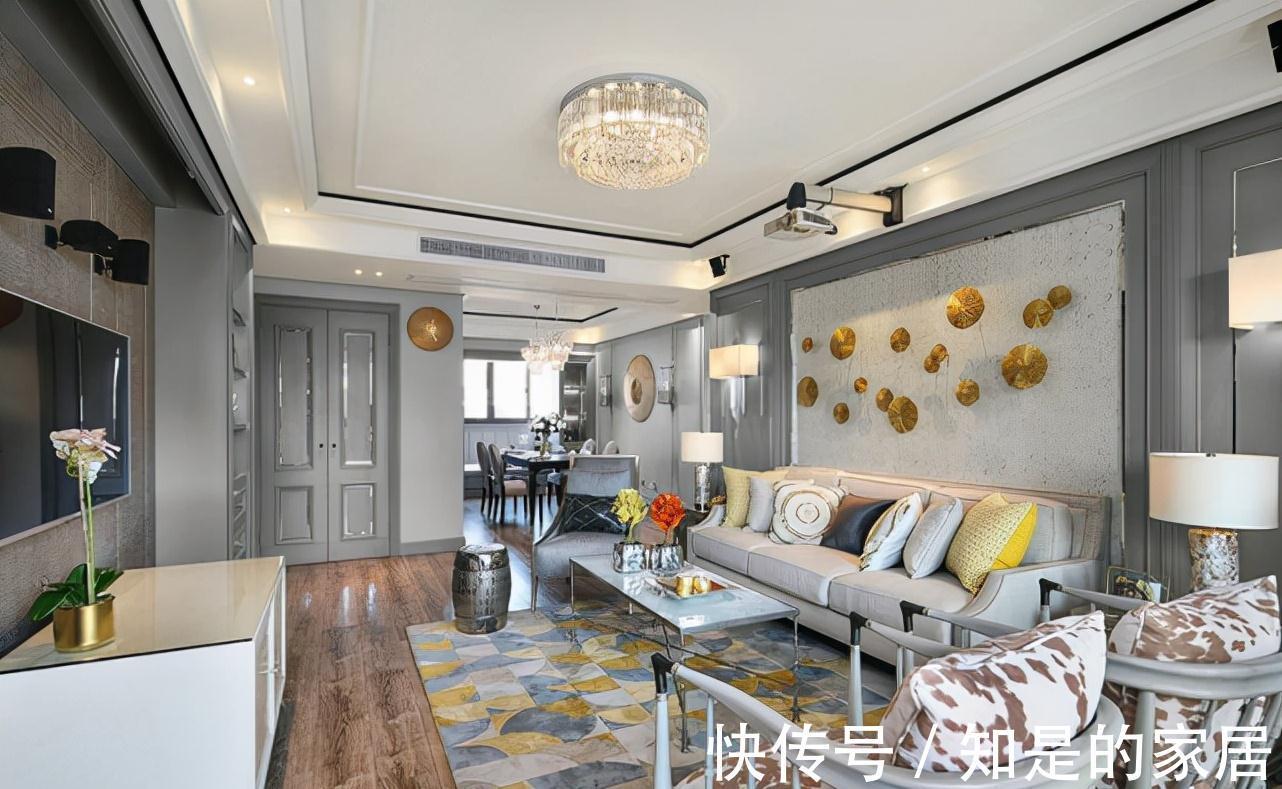 装修|77平轻奢美式二居室,给人一种内敛朦胧的美感