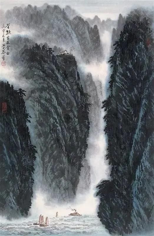 岑学恭|斧劈刀削——岑学恭笔下峻峭挺拔的山水画