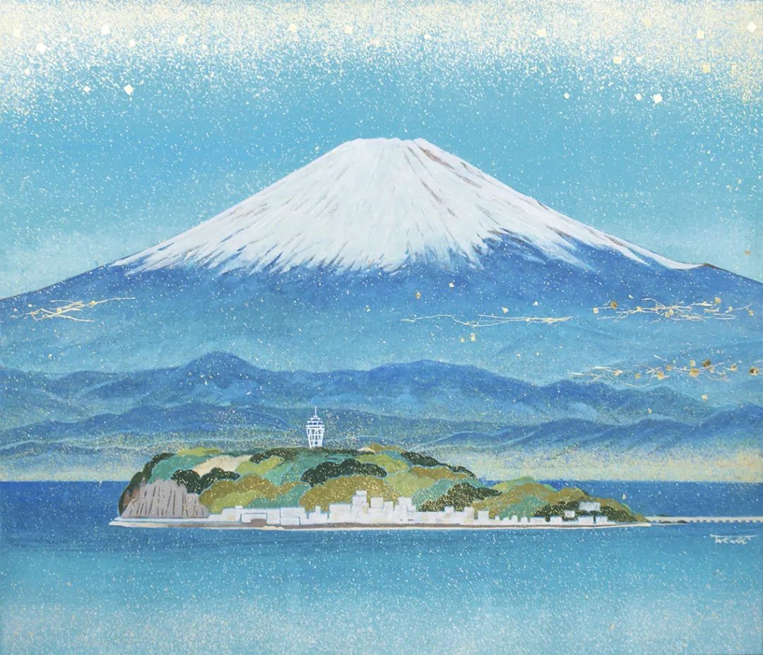 画家#这位日本画家的画有一种静谧的精致感,唤起一种沉思、空灵的感觉