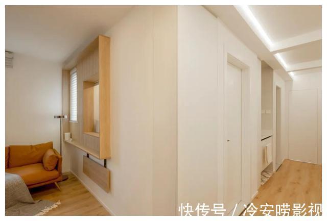 主卧|50㎡一字户型,逆袭两居室,独立厨房+办公区+浴缸全都有,真赞!