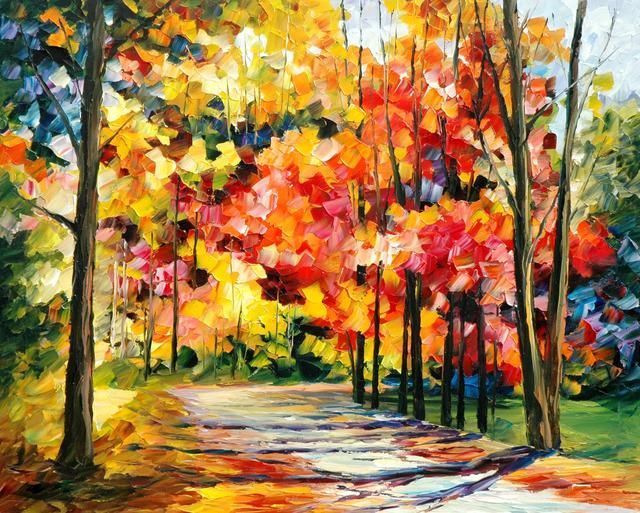 leonidafremov&现代印象以色列画家leonid afremov调色刀创作的缤纷炫丽油画