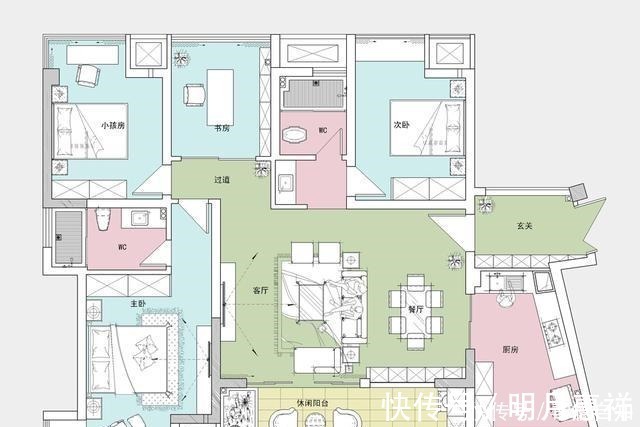 柜门|139平米简欧风格,入户玄关一整排的白色百叶柜门,整体又好看!