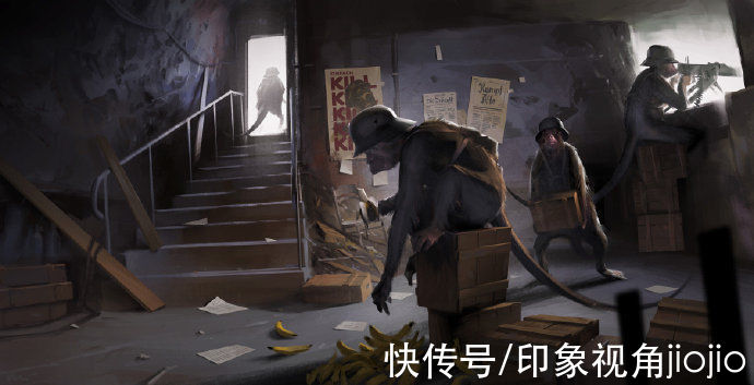 jiojio$粗犷笔触的CG插画艺术，每一幅画都很有故事感，色感超强