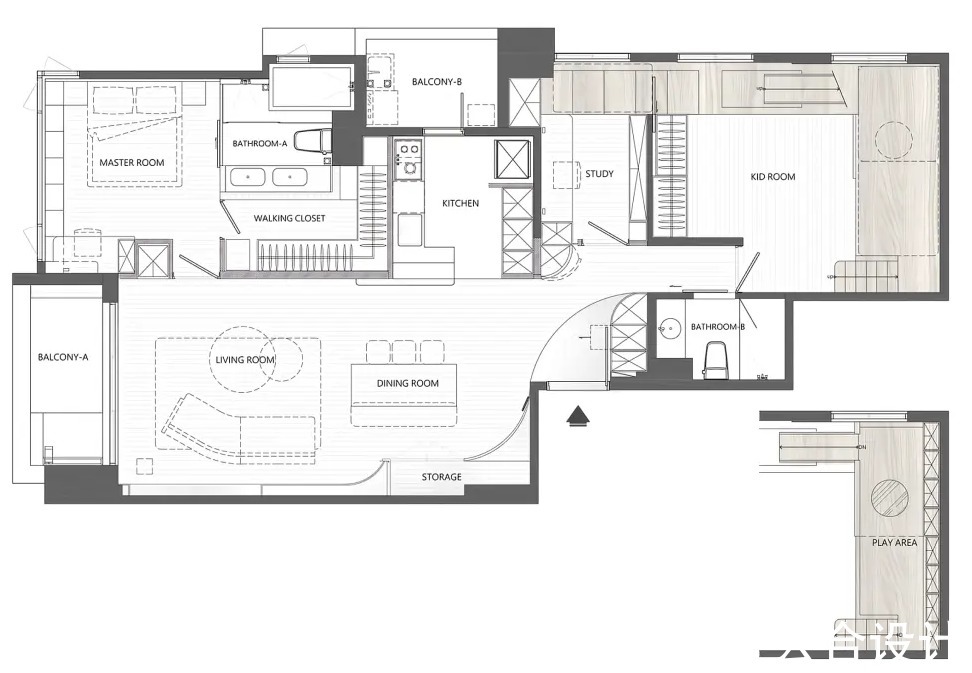 人造景观|云合设计——震惊!这房子真的只有不到100㎡?设计师也忒牛了!
