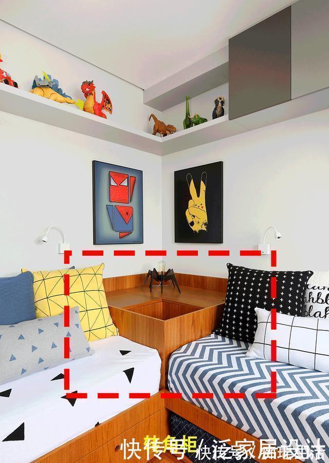 转角|二胎家庭不做上下铺,越来越多人都把2张床靠墙放,中间做收纳柜