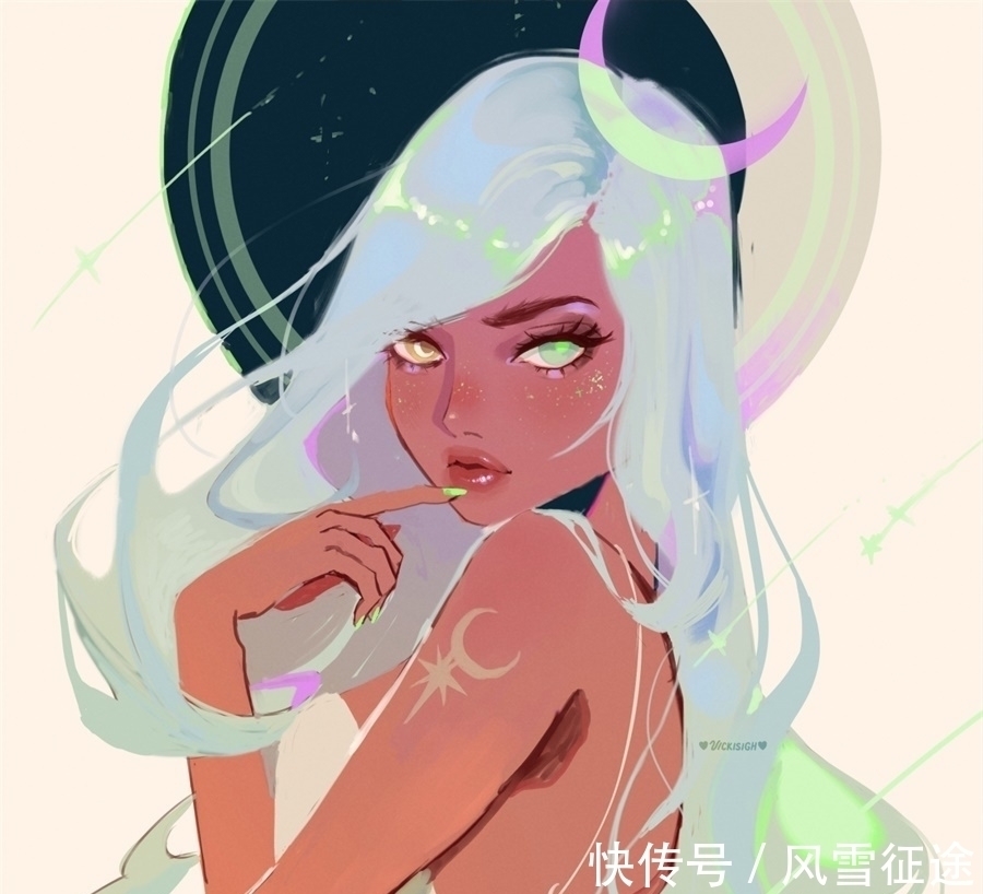 画面|魔法少女系列插画，甜美温柔的画风，画面美好且奇幻