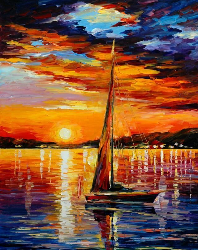 leonidafremov&现代印象以色列画家leonid afremov调色刀创作的缤纷炫丽油画