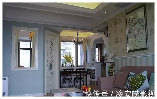 电视背景墙|108建面美式风格装修完工,老婆一人操持,看看装修品味什么水平