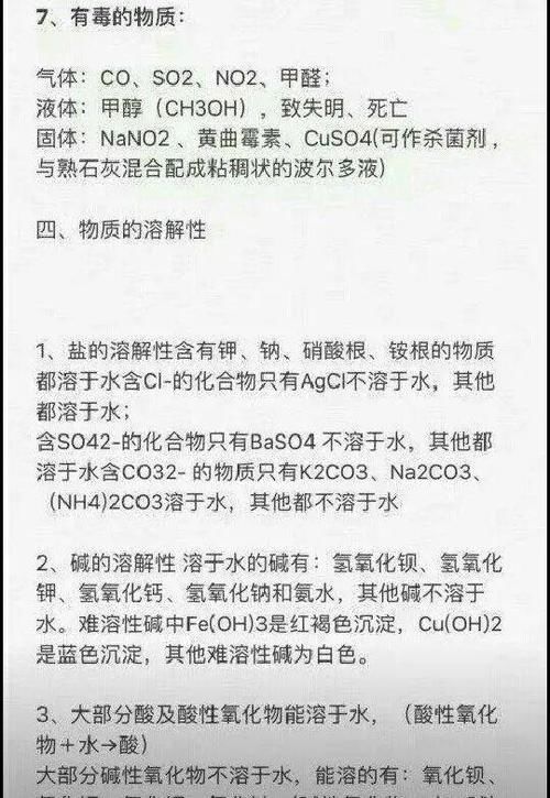 初中化学：知识要点整理！赶快记下来！