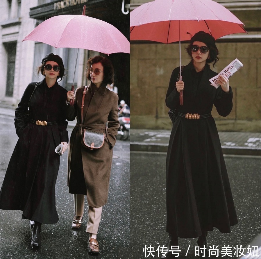 时髦 为何你穿“黑色大衣”这么老气?来看她们的穿搭,高级又时髦