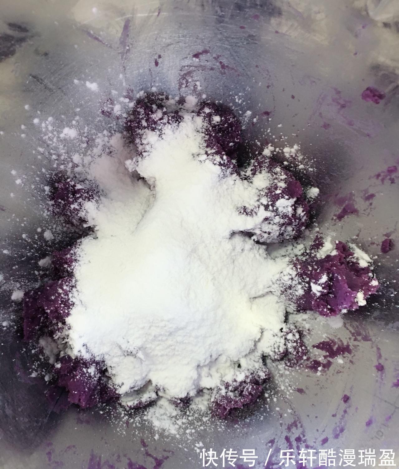 烤箱|家常版紫薯豆沙糯米饼，香糯可口，制作简单