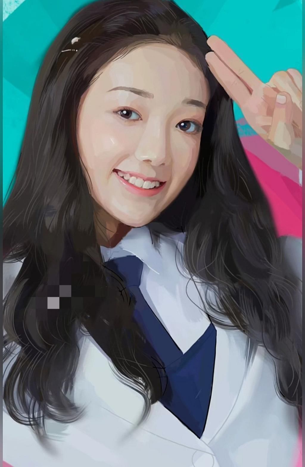 手绘#美术生手绘希林娜依·高,被开始的图片吓到了,最后变魔术吗