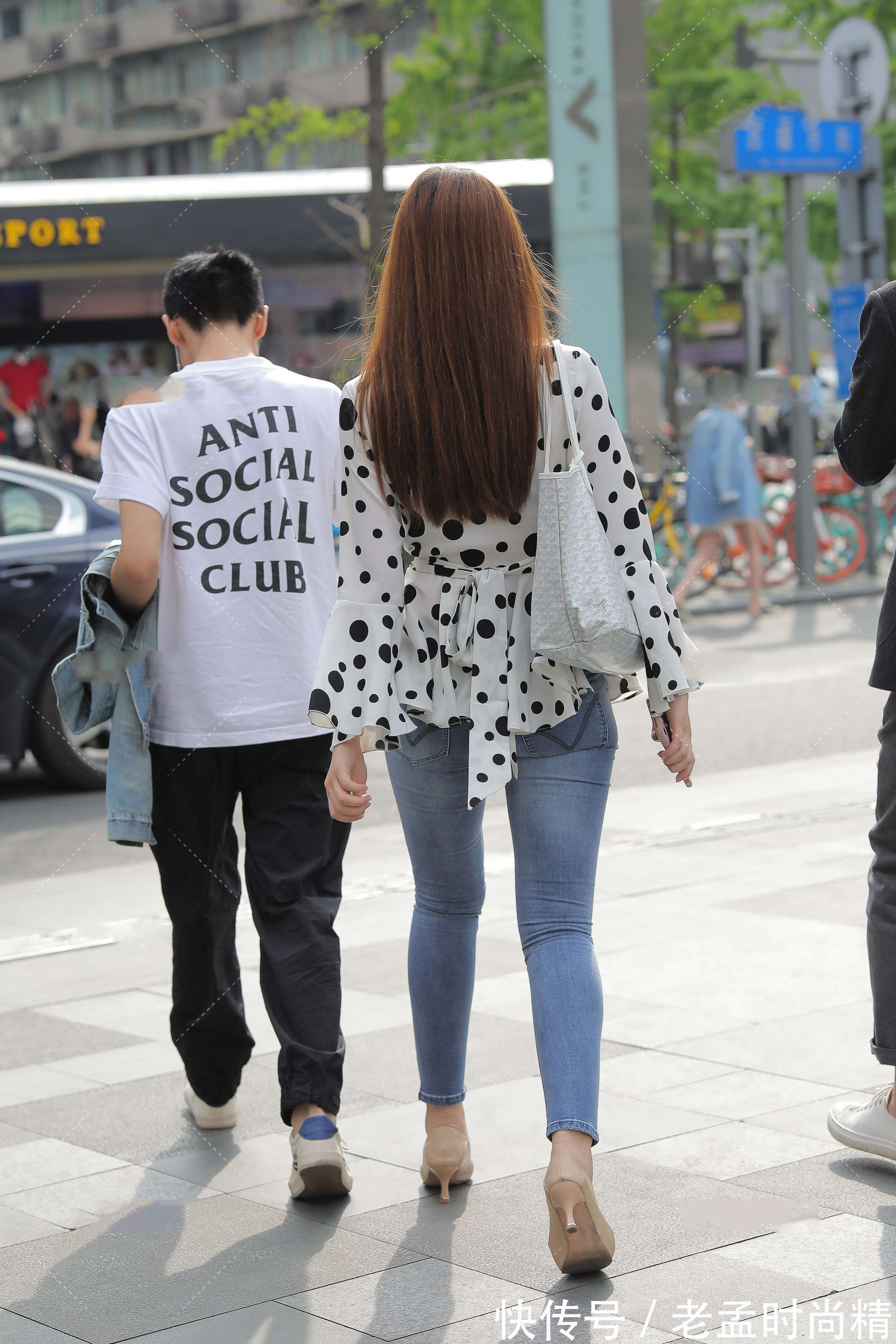 衬衫|白色波点衬衫, 收腰设计更显腰身, 搭配牛仔裤更显腿长